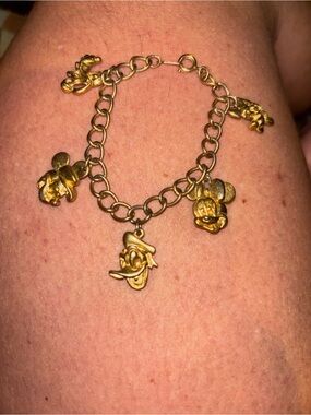 Disney Gold Charm Bracelet with Mickey & Friends